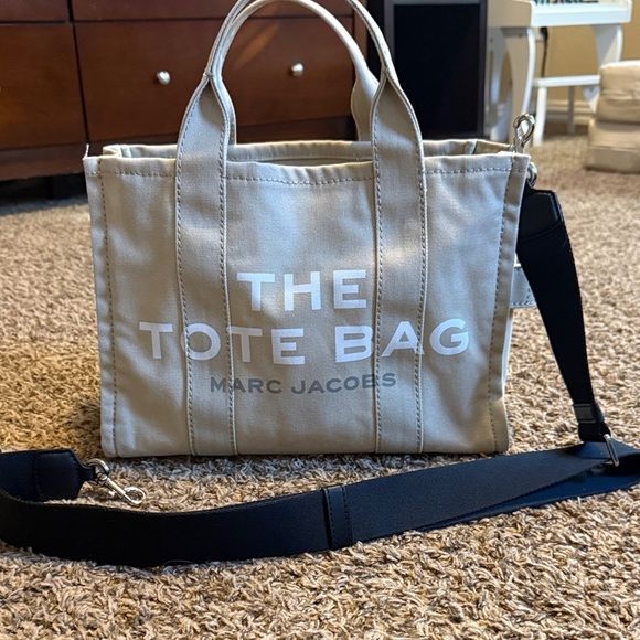 Marc Jacobs Handbags - Marc Jacobs Tan Tote Bag with Black Strap